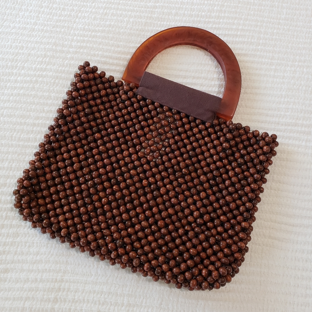 Brown Beaded mini bag - Picture 3 of 8